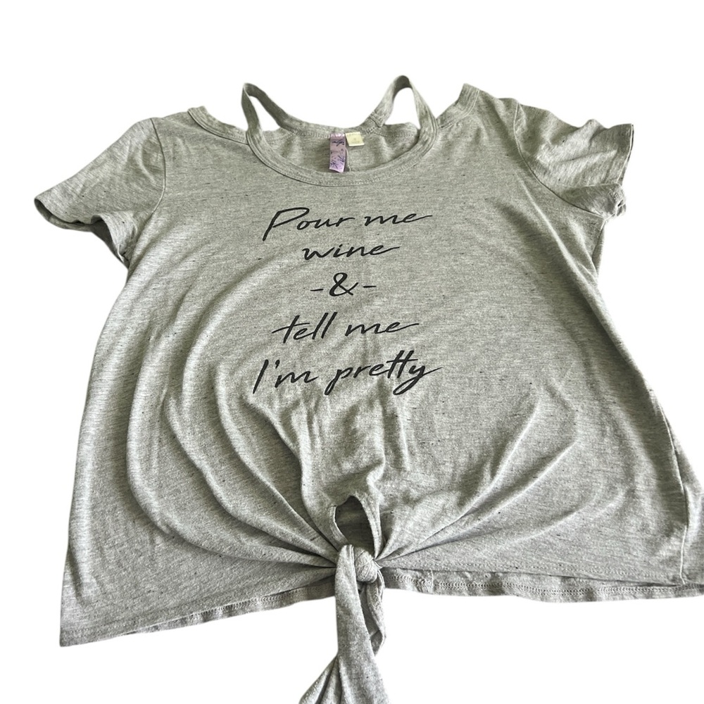 Gray Women's Knot Front Top